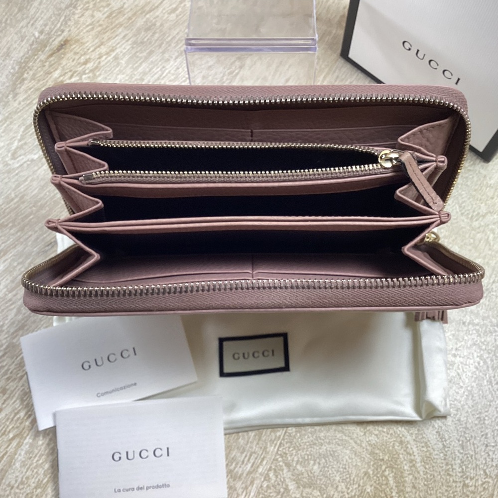 SOLD💗Authentic GUCCI🩷Soho Rose Beige Pebble Calfskin Leather - Picture 7 of 14